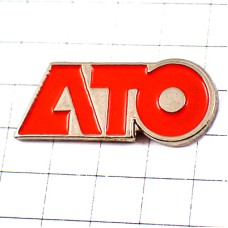 ピンバッジ・アルファベットＡＴＯ赤い文字 ATO-CHEMISTRY FRANCE