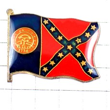 ピンバッジ・ジョージア州/米国USA地図型アメリカ南軍の旗 GEORGIA CONFEDERATE REBEL FLAG