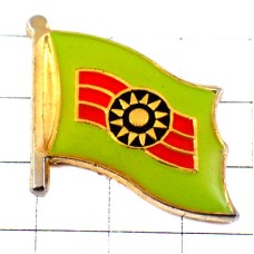 ピンバッジ・太陽の国旗グリーン緑色