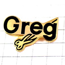 ピンバッジ・グレッグ美容師の道具ハサミ金色ゴールド GREG COIFFEUR FRANCE