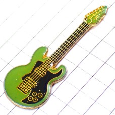 ピンバッジ・エレキギター音楽ミュージック楽器グリーン緑色