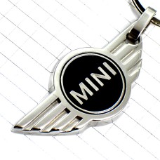 キーホルダー・オースティンミニ車ローバー銀色シルバー BMW AUSTIN MINI COOPER AUSTIN-MINI-COOPER MORRIS-MINI-COOPER ENGLAND