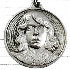 キーホルダー・アントワーヌ肖像ポートレート銀色シルバーレコード盤