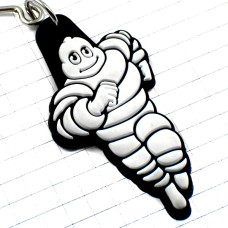 キーホルダー・ミシュラン社ビバンダムくん白いキャラクタービブ BIBENDUM MICHELIN FRANCE