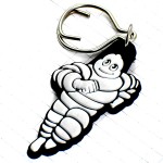 キーホルダー・ミシュラン社ビバンダムくん白いキャラクタービブ BIBENDUM MICHELIN FRANCE