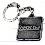 キーホルダー・フィアット車ロゴ銀色シルバーエンブレム FIAT ITALIA ITALY