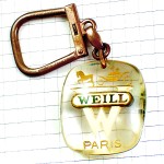 キーホルダー・ヴェイユ洋服ブランドＷアルファベット白い文字パリ馬車 WEILL FASHION PARIS FRANCE