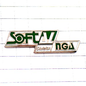 ピンバッジ・ソフト緑色と白の文字アルファベと