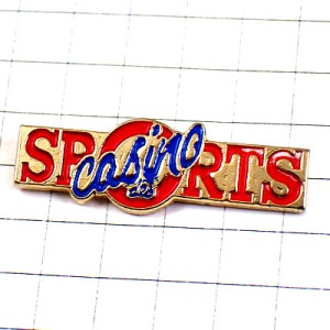 ピンバッジ・青い文字カジノ赤い文字スポーツ
