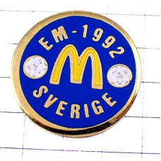 ピンバッジ・マクドナルドＭサッカーUEFA欧州選手権1992年ヨーロッパ UEFA EURO 92