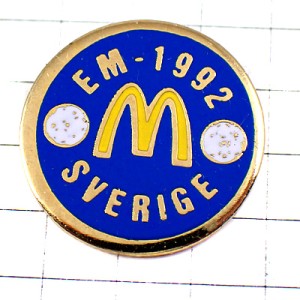 ピンバッジ・マクドナルドＭサッカーUEFA欧州選手権1992年ヨーロッパ UEFA EURO 92