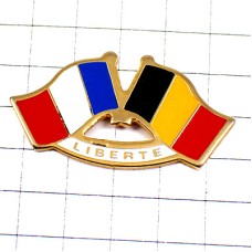 ピンバッジ・フランス国旗ベルギー自由リベルテ