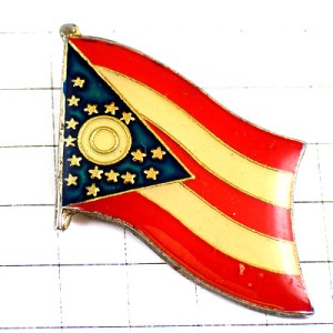 ピンバッジ・オハイオ州旗アメリカ/USA米国 OHIO STATE FLAG