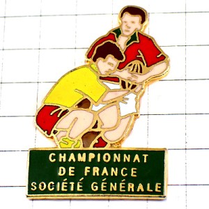 ピンバッジ・ラグビー選手タックル試合 CHAMPIONNAT-DE-FRANCE RUGBY