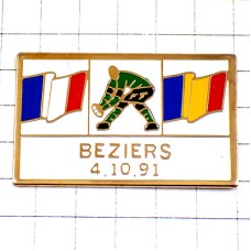 ピンバッジ・ラグビー世界大会ワールドカップ国旗フランス対ルーマニアの日 BEZIERS  RUGBY WORLD-CUP-1991 FRANCE