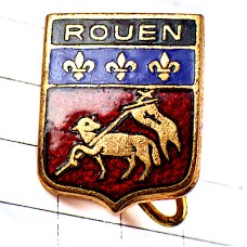 ブローチ・ルーアン羊や３つの百合の紋章 ROUEN FRANCE