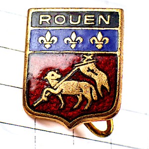 ブローチ・ルーアン羊や３つの百合の紋章 ROUEN FRANCE