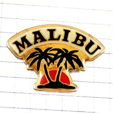 ピンバッジ・ラム酒マリブやしの木と夕日 MALIBU