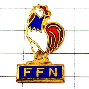 ピンバッジ・ニワトリ雄鶏トリコロールＦＦＮおんどりフランス水泳協会 FFN FEDERATION-FRANCAISE-DE-NATATION FRANCE