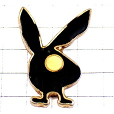 ピンバッジ・プレイボーイ黒ウサギ黒うさぎ兎 PLAYBOY