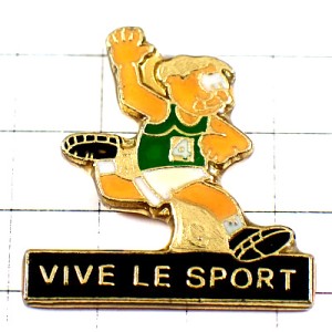 ピンバッジ・ランナー陸上選手ゼッケン４番 VIVE-LE-SPORT  FRANCE