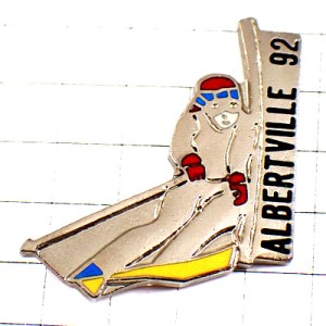 ピンバッジ・アルベールビル五輪スキー選手オリンピック冬季ビンテージ中古品 ALBERTVILLE-1992 SAVOIE FRANCE OLYMPICS SKIING