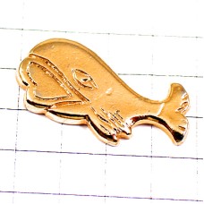 ピンバッジ・クジラ金色ゴールドの鯨