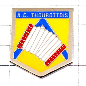 ピンバッジ・ボタンアコーディオン音楽楽器の紋章 ACCORDEON THOUROTTOIS FRANCE