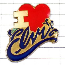 ピンバッジ・アイラブ赤いハート型エルビスプレスリー大好き I-LOVE-ELVIS ELVIS-PRESLEY