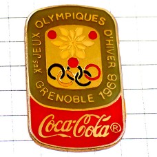 ピンバッジ・グルノーブル五輪コカコーラ冬季オリンピック1968年ビンテージ中古品 GRENOBLE-1968 OLYMPICS FRANCE