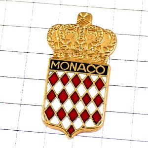 ピンバッジ・王冠モナコ公国の紋章 MONACO