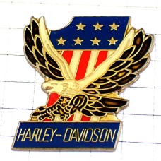 ピンバッジ・ハーレーダビッドソン二輪バイク星条旗アメリカ国旗オートバイ/USA HARLEY-DAVIDSON EAGLE USA-FIRST