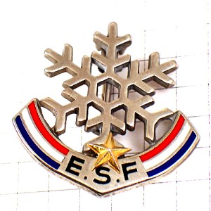 ブローチ・雪の結晶と星１つスキー学校 ESF ECOLE-DU-SKI-FRANCAIS FRANCE