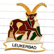 ピンバッジ・シカ鹿ロイカーバート温泉リゾート地スイス LEUKERBAD SWISS