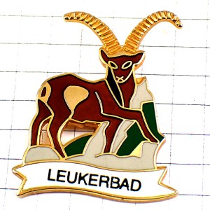 ピンバッジ・シカ鹿ロイカーバート温泉リゾート地スイス LEUKERBAD SWISS