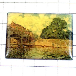 ピンバッジ・シスレー画『ハンプトン・コートの橋』 ALFRED-SISLEY ENGLAND LE-PONT-DE-HAMPTON-COURT FRANCE