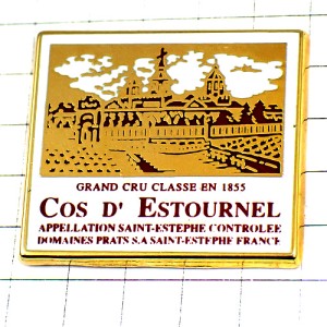 ピンバッジ・シャトーコスデストゥルネル赤ワイン葡萄酒お城 CLOS-D-ESTOURNEL SAINT-ESTEPHE GRAND-CRU-CLASSE BORDEAUX FRANCE