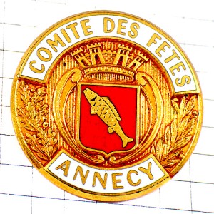 ブローチ・アヌシー魚の赤い紋章 ANNECY ALPS FRANCE BROOCH