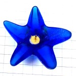 ピンバッジ・青い星スター海星ヒトデ金色ゴールドの渦巻き STARFISH SAINT-AMOUR FRANCE