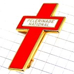 ブローチ・赤い十字カトリック教会キリスト教の巡礼 PELERINAGE-NATIONAL LOURDES FRANCE