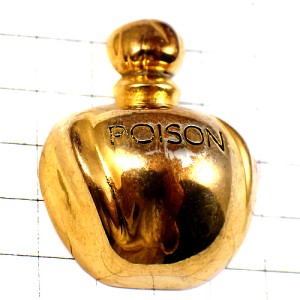 ピンバッジ・クリスチャンディオール香水壜プワゾン金色 CHRISTIAN-DIOR POISON FRANCE