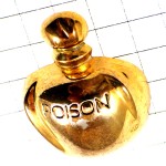 ピンバッジ・クリスチャンディオール香水壜プワゾン金色 CHRISTIAN-DIOR POISON FRANCE