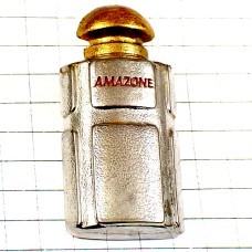 ピンバッジ・アマゾン香水エルメス瓶シルバー銀色 HERMES PARFUMS AMAZONE FRANCE