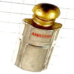 ピンバッジ・アマゾン香水エルメス瓶シルバー銀色 HERMES PARFUMS AMAZONE FRANCE