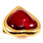 ブローチ・イヴサンローランYSL/赤いハート型 YVES-SAINT-LAURENT FRANCE BROOCH