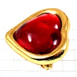 ブローチ・イヴサンローランYSL/赤いハート型 YVES-SAINT-LAURENT FRANCE BROOCH