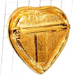 ブローチ・イヴサンローランYSL/赤いハート型 YVES-SAINT-LAURENT FRANCE BROOCH