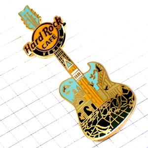 ピンバッジ・ハードロックカフェ店ヴェニスのサンマルコ広場エレキギター音楽楽器 HARD-ROCK-CAFE GUITAR VENICE VENEZIA ITALIA ITALY