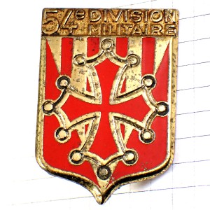 ブローチ・オック地方の十字ミリタリーフランス軍 54E-DIVISION-MILITAIRE 54DM CROIX-D-OCCITANIE FRANCE
