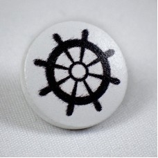 ピンバッジ・NEW!船のカジ舵ボートヨット PAINTED WOOD BOAT-S-WHEEL